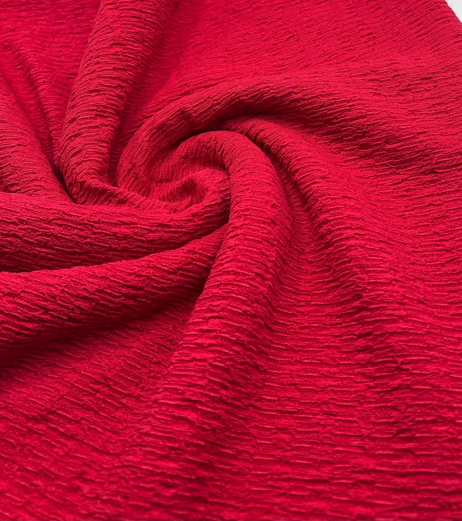 Red Textured Popcorn Stretch Fabric - T9 Fabrics
